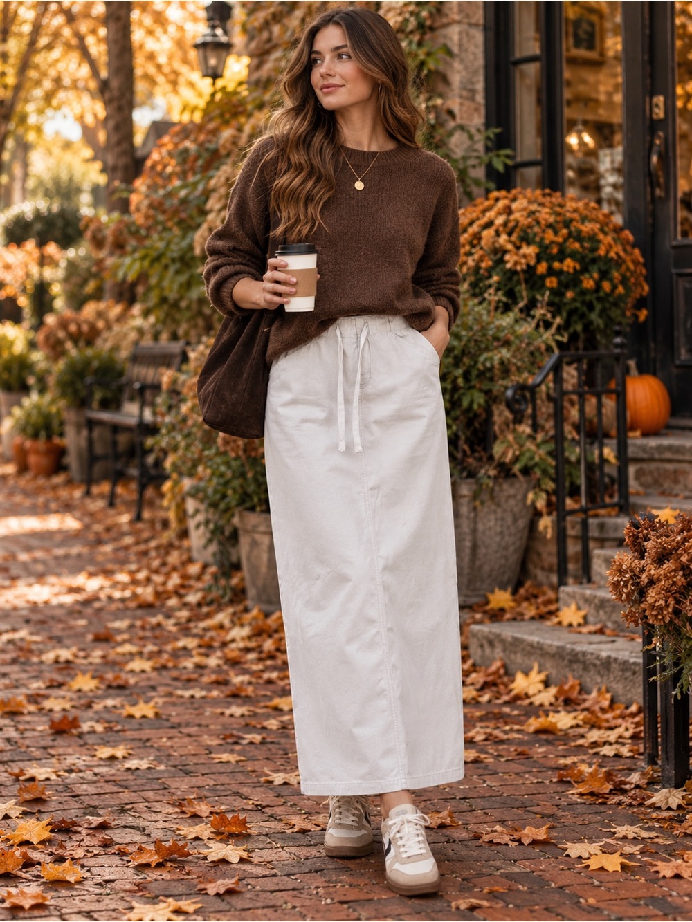 Old Navy Khaki Pocketed Maxi Skirt
